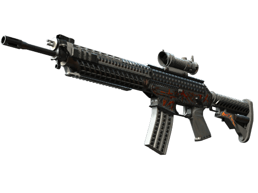 StatTrak™ SG 553 | Heavy Metal (Battle-Scarred)