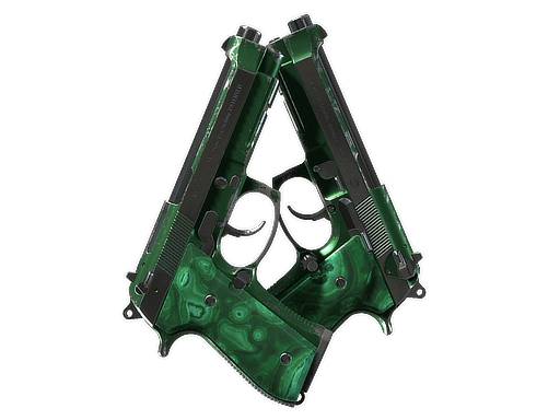 Dual Berettas | Polished Malachite (Well-Worn)